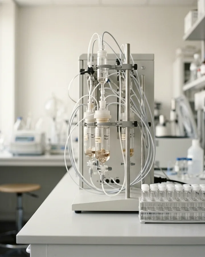 Solid-phase synthesis, production floor